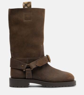 Soft Saddle suede knee-high boots | Burberry