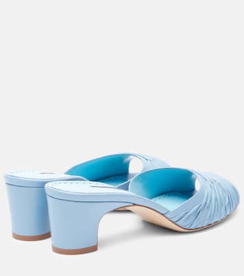 Piruabar gathered leather mules | Manolo Blahnik