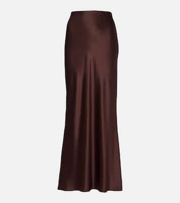 Falda larga en satén de seda | The Sei