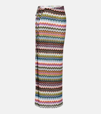 Zigzag lamé wrap skirt | Missoni