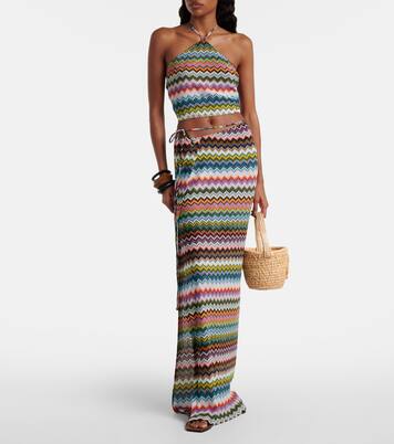 Zigzag lamé wrap skirt | Missoni
