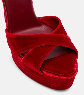 Divine 130 velvet platform sandals | Aquazzura