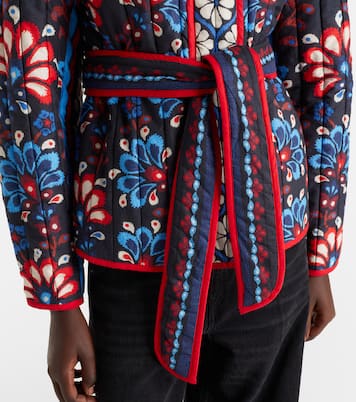 Latina Scarf belted cotton jacket | Farm Rio