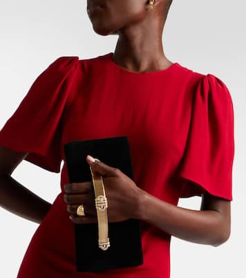 Bvlgari Tubogas embellished velvet clutch | Bvlgari
