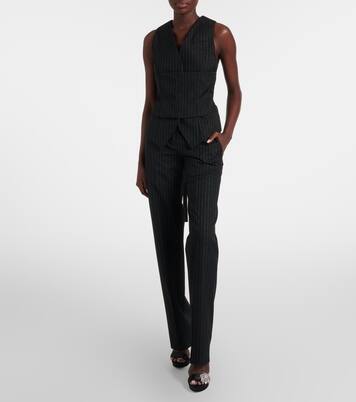 Pinstripe wool straight pants | McQueen