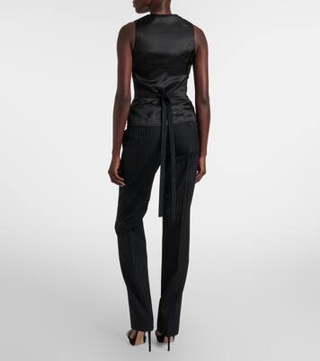 Pinstripe wool straight pants | McQueen