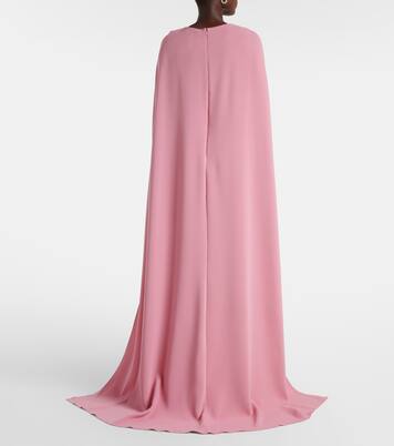 Caped silk-blend georgette gown | Oscar de la Renta