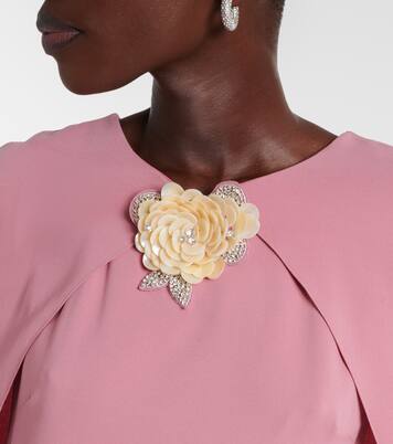 Caped silk-blend georgette gown | Oscar de la Renta