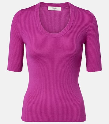 Ribbed-knit wool top | Chloé