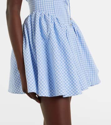 Micaela gingham halterneck cotton minidress | Bananhot