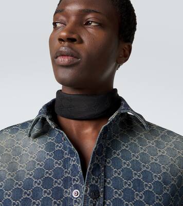 GG cotton and silk pocket square | Gucci