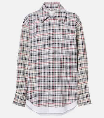 Checked oversized cotton and wool jacket | Victoria Beckham