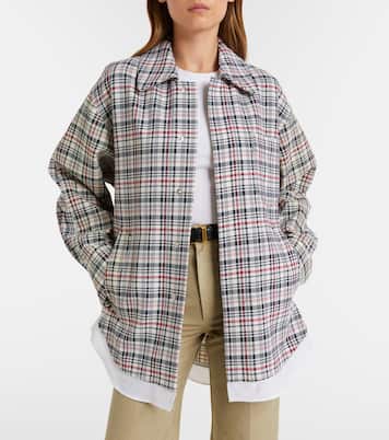 Checked oversized cotton and wool jacket | Victoria Beckham