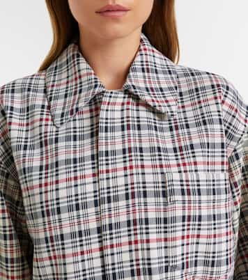 Checked oversized cotton and wool jacket | Victoria Beckham