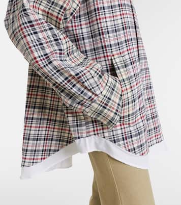 Checked oversized cotton and wool jacket | Victoria Beckham