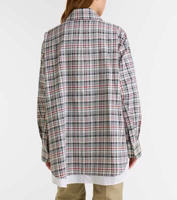 Checked oversized cotton and wool jacket | Victoria Beckham