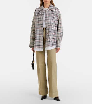 Checked oversized cotton and wool jacket | Victoria Beckham