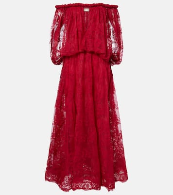 Luna off-shoulder floral lace gown | Zimmermann