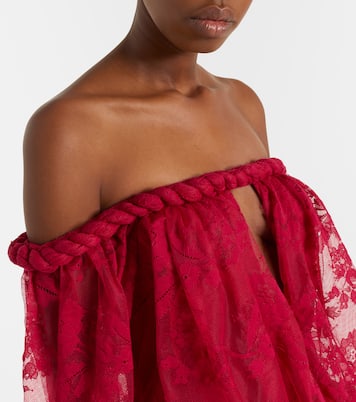 Luna off-shoulder floral lace gown | Zimmermann