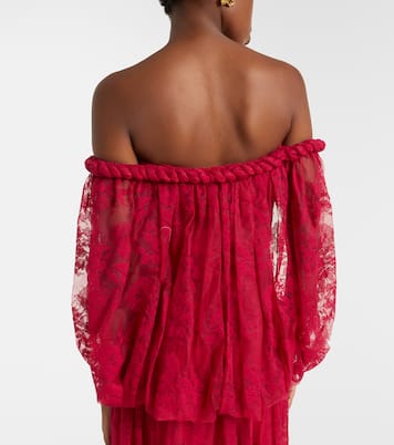 Luna off-shoulder floral lace gown | Zimmermann