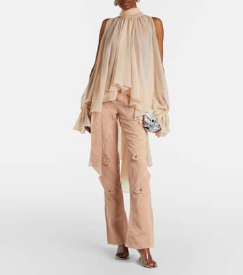 Cotton canvas flared pants | Blumarine