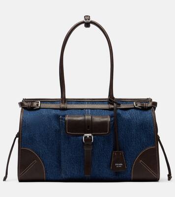 Prada Bonnie Large denim shoulder bag | Prada