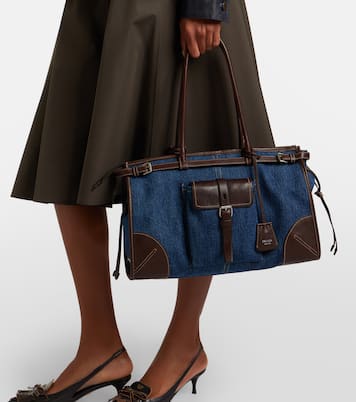 Prada Bonnie Large denim shoulder bag | Prada