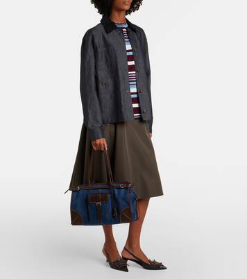 Prada Bonnie Large denim shoulder bag | Prada