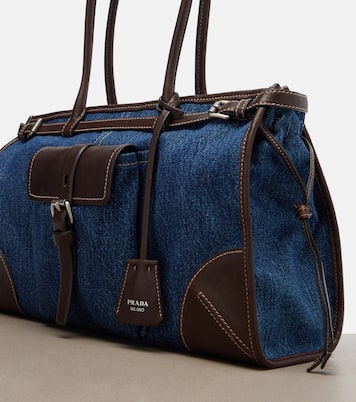 Prada Bonnie Large denim shoulder bag | Prada