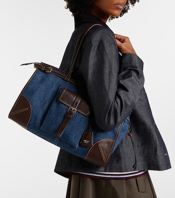 Prada Bonnie Large denim shoulder bag | Prada
