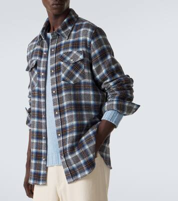 Lightning Storm cashmere shirt with moonstone | God's True Cashmere
