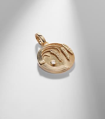Pendente Infinite Gratitude Braided Wheat Medium in oro 18kt con diamante | FoundRae