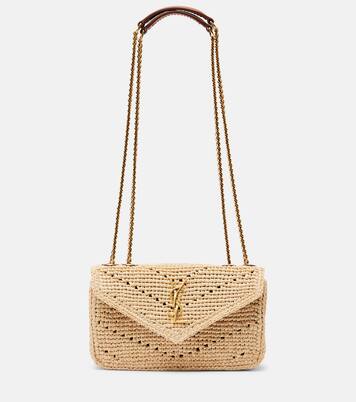 Loulou Mini raffia shoulder bag | Saint Laurent