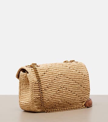 Loulou Mini raffia shoulder bag | Saint Laurent