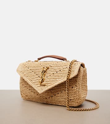Loulou Mini raffia shoulder bag | Saint Laurent