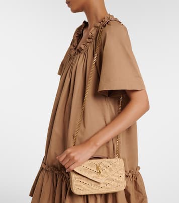 Loulou Mini raffia shoulder bag | Saint Laurent