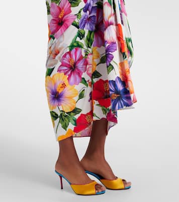 Floral draped cutout midi dress | Dolce&Gabbana