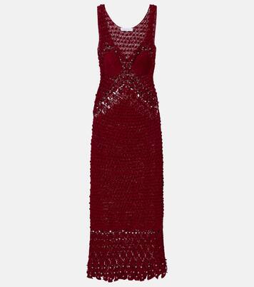 Verziertes Midikleid aus Häkelstrick | Rabanne