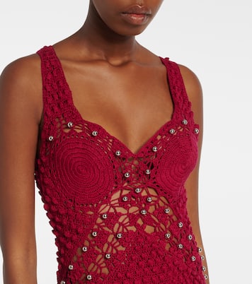 Verziertes Midikleid aus Häkelstrick | Rabanne