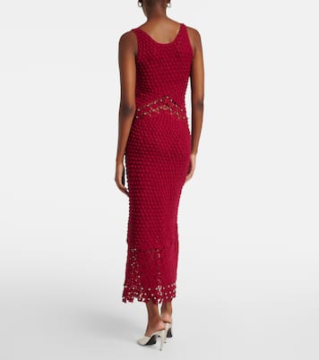 Verziertes Midikleid aus Häkelstrick | Rabanne