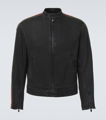 Veste blouson Web Stripe en denim | Gucci
