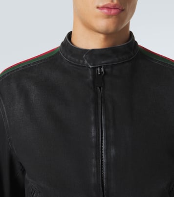 Veste blouson Web Stripe en denim | Gucci