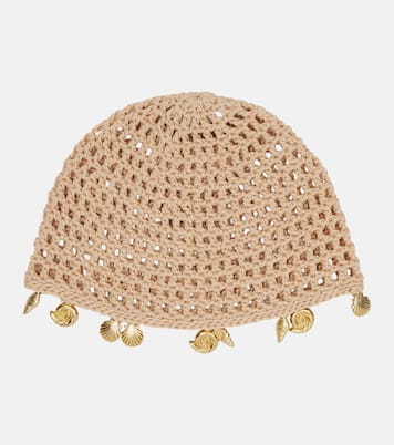 Embellished crochet cotton hat | Oséree