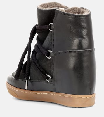 Nowles shearling-trimmed leather ankle boots | Isabel Marant