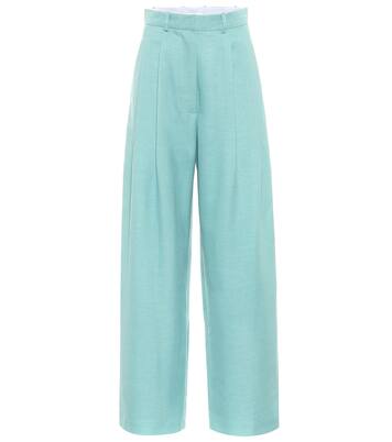 Pantalon ample à taille haute en laine mélangée | Dodo Bar Or