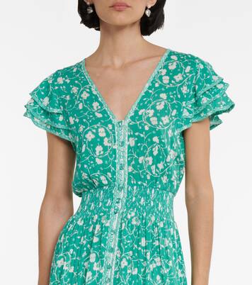 Robe midi Della à fleurs | Poupette St Barth