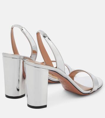 So Nude 85 metallic leather sandals | Aquazzura
