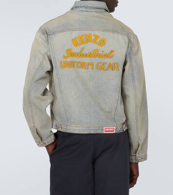 Drawn Varsity embroidered denim jacket | Kenzo