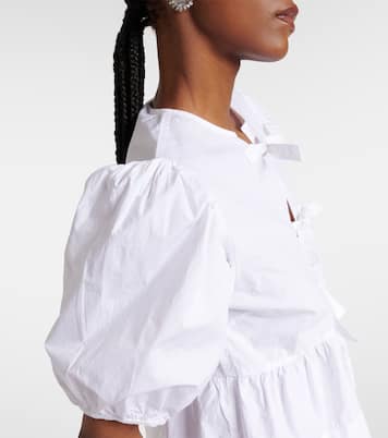 Bow-detail cotton poplin blouse | Ganni