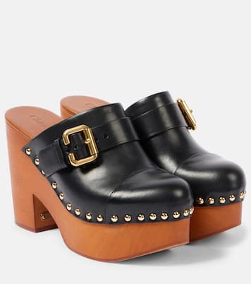 Jeannette studded leather clogs | Chloé
